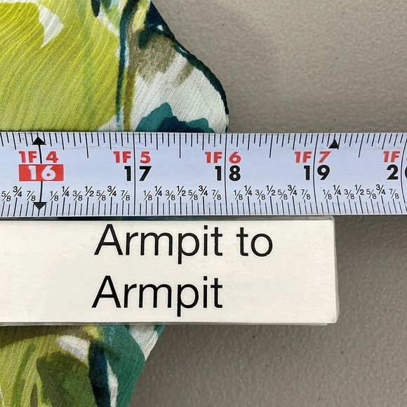 Pendleton Dress Silk Sleeveless Blue Green Knee Length Floral Ruffle Size 4P - Picture 13 of 14